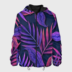 Мужская куртка 3D Neon Tropical Plants pattern