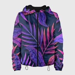 Женская куртка 3D Neon Tropical Plants pattern