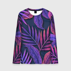 Мужской лонгслив 3D Neon Tropical Plants pattern