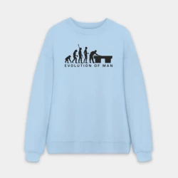 Мужской свитшот oversize без начеса хлопок Эволюция человека бильярдист