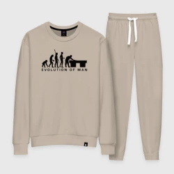 Женский костюм хлопок Эволюция человека бильярдист