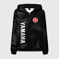 Мужская толстовка 3D на молнии Yamaha серая геометрия