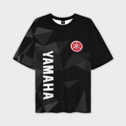 Мужская футболка oversize 3D Yamaha серая геометрия