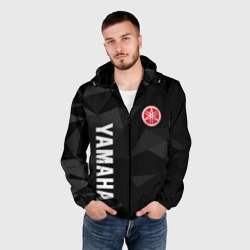 Мужская ветровка 3D Yamaha серая геометрия - фото 2