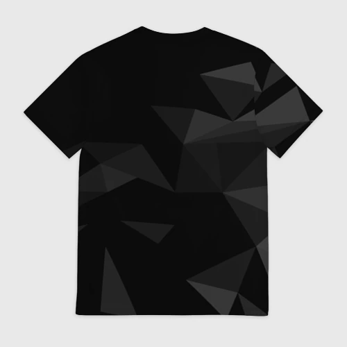 Мужская футболка 3D с принтом Yamaha серая геометрия, вид сзади #1