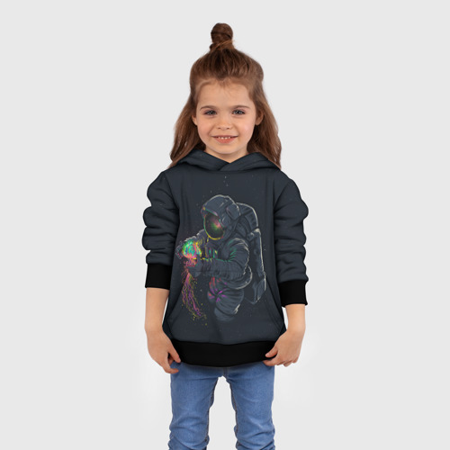 Детская толстовка 3D Космонавт и медуза, цвет черный - фото 4