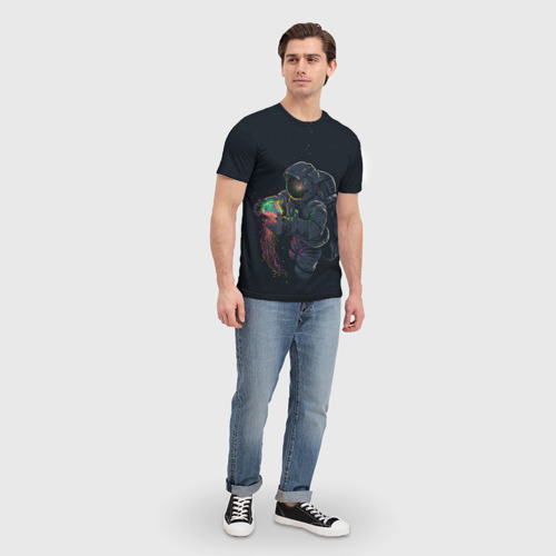 Мужская футболка 3D Космонавт и медуза, цвет 3D печать - фото 5