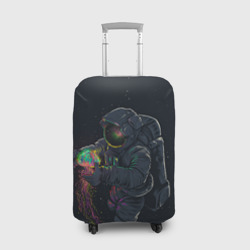 Чехол для чемодана 3D Космонавт и медуза