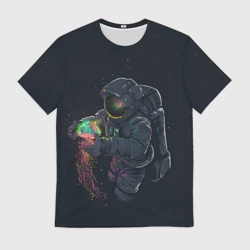 Мужская футболка 3D Космонавт и медуза