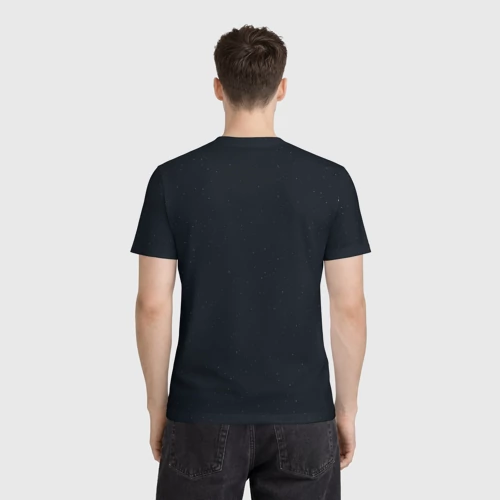 Мужская футболка 3D с принтом Космонавт и медуза, вид сзади #2