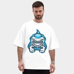 Мужская футболка Oversize хлопок premium Shark player - фото 2