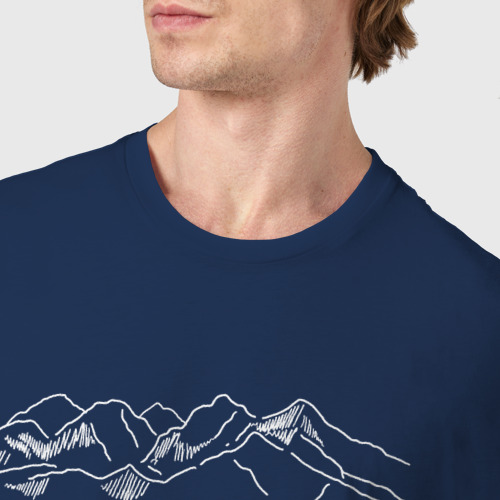 Мужская футболка хлопок Счастье не за горами, оно в горах, цвет темно-синий - фото 6