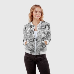 Женский бомбер 3D Ахегао ahegao аниме - фото 2