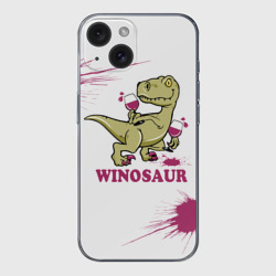 Чехол для iPhone 15 силиконовый с защитой камеры Винозавр Динозавр