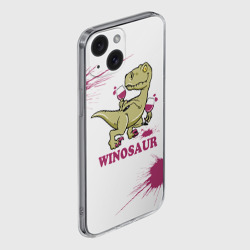 Чехол для iPhone 15 силиконовый с защитой камеры Винозавр Динозавр - фото 2