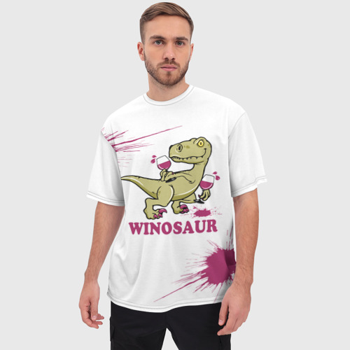 Мужская футболка oversize 3D Винозавр Динозавр, цвет 3D печать - фото 3