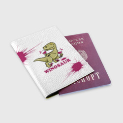 Обложка для паспорта матовая кожа Винозавр Динозавр - фото 2