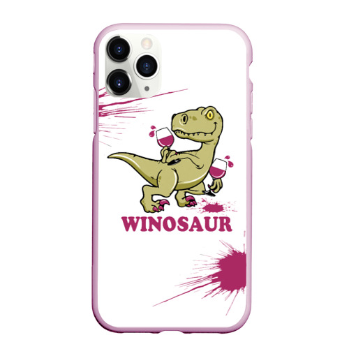 Чехол для iPhone 11 Pro Max матовый Винозавр Динозавр, цвет розовый