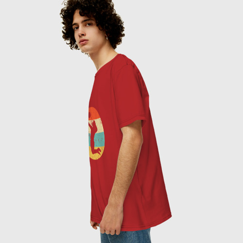 Мужская футболка хлопок Oversize с принтом Volleyball Set, вид сбоку #3