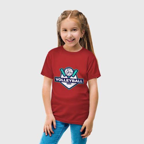 Детская футболка хлопок с принтом Volleyball - Club, вид сбоку #3
