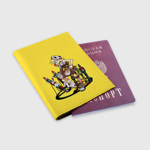 Обложка для паспорта матовая кожа Tiny Tina and her toys, цвет пыльно-розовый - фото 3
