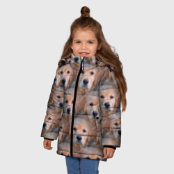Зимняя куртка для девочек 3D Маленькие щенята - фото 2