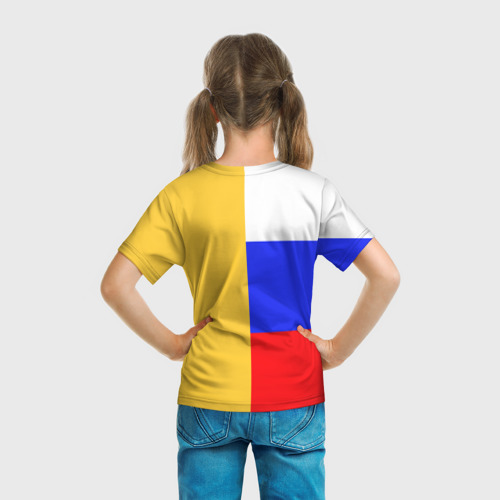 Детская футболка 3D с принтом Имперское знамя | ТРИКОЛОР, вид сзади #2