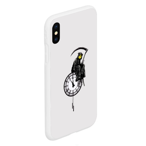 Чехол для iPhone XS Max матовый Banksy. Grim Reaper, цвет белый - фото 3