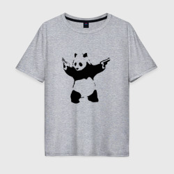 Мужская футболка хлопок Oversize Banksy. Panda with Guns