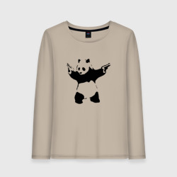 Женский лонгслив хлопок Banksy. Panda with Guns