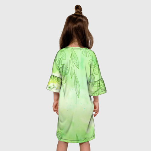 Детское платье 3D с принтом Рыжий Лепрекон, вид сзади #2