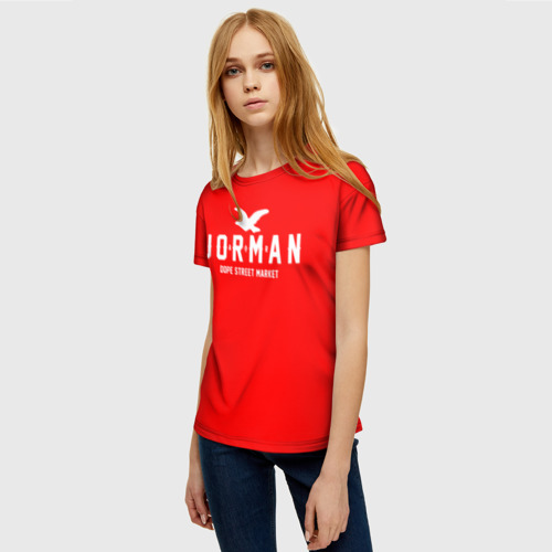 Женская футболка 3D с принтом Узор Red Jorman Air (Dope Street Market), фото на моделе #1