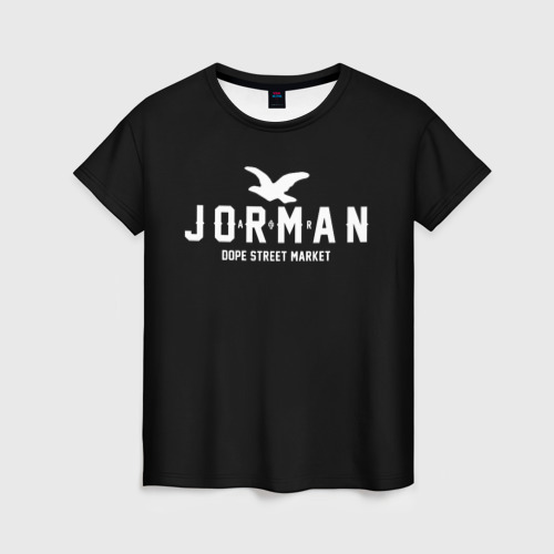 Женская футболка 3D с принтом Узор Black Jorman Air (Dope Street Market), вид спереди #2