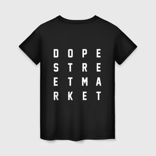 Женская футболка 3D с принтом Узор Black Jorman Air (Dope Street Market), вид сзади #1