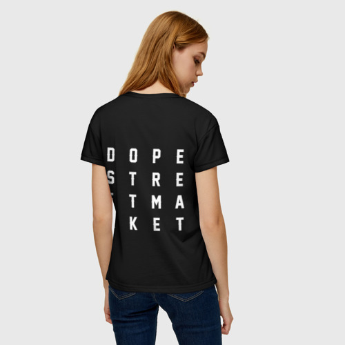 Женская футболка 3D с принтом Узор Black Jorman Air (Dope Street Market), вид сзади #2