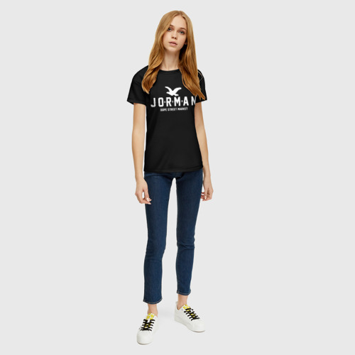 Женская футболка 3D с принтом Узор Black Jorman Air (Dope Street Market), вид сбоку #3