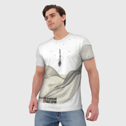 Мужская футболка 3D На правильной траектории - на белом - фото 2