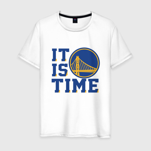 Мужская футболка хлопок It is Golden State Warriors time, цвет белый