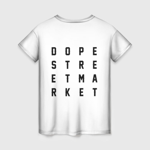 Женская футболка 3D с принтом Узор White Orlani Jeans (Dope Street Market), вид сзади #1
