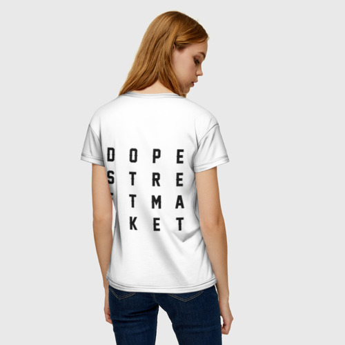 Женская футболка 3D с принтом Узор White Orlani Jeans (Dope Street Market), вид сзади #2