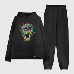 Женский костюм хлопок Oversize Color skull Neon