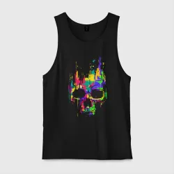 Мужская майка хлопок Color skull Neon Vanguard