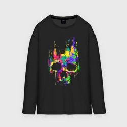 Женский лонгслив oversize хлопок Color skull Neon Vanguard
