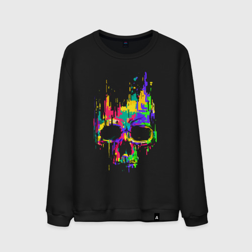 Мужской свитшот хлопок Color skull Neon Vanguard, цвет черный