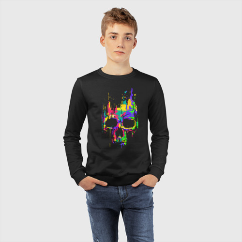 Детский свитшот хлопок Color skull Neon Vanguard, цвет черный - фото 7