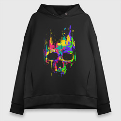 Женское худи Oversize хлопок Color skull Neon Vanguard