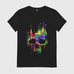 Женская футболка хлопок Color skull Neon Vanguard