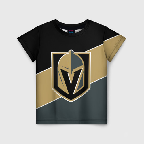 Детская футболка с принтом Vegas Golden Knights, Вегас Голден Найтс, вид спереди №1