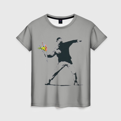 Женская футболка 3D с принтом Flower thrower, вид спереди #2