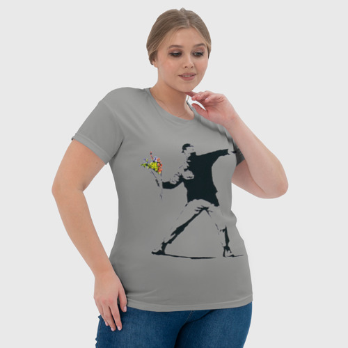 Женская футболка 3D с принтом Flower thrower, фото #4